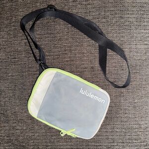 Lululemon Silver and Neon Green Crossbody Bag
